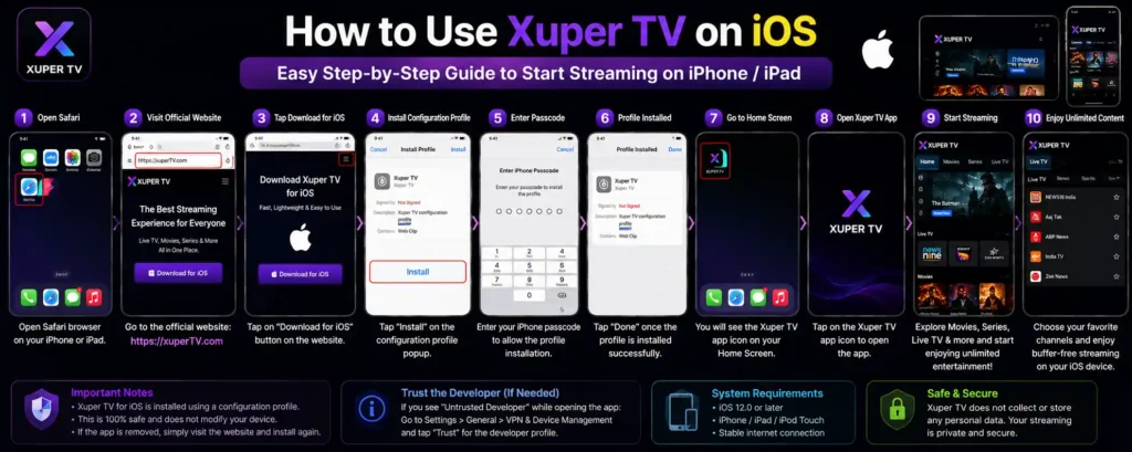 Home page 20 how-to-use-xuper-TV-on-ios